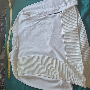 White/off white asymmetrical sweater